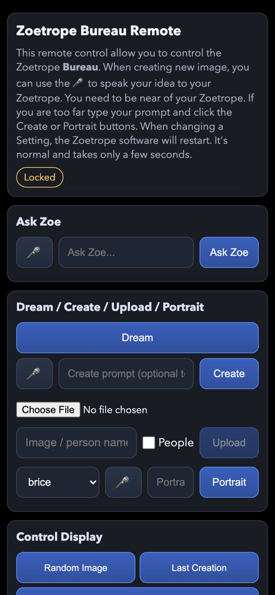 Zoetrope Remote — version web