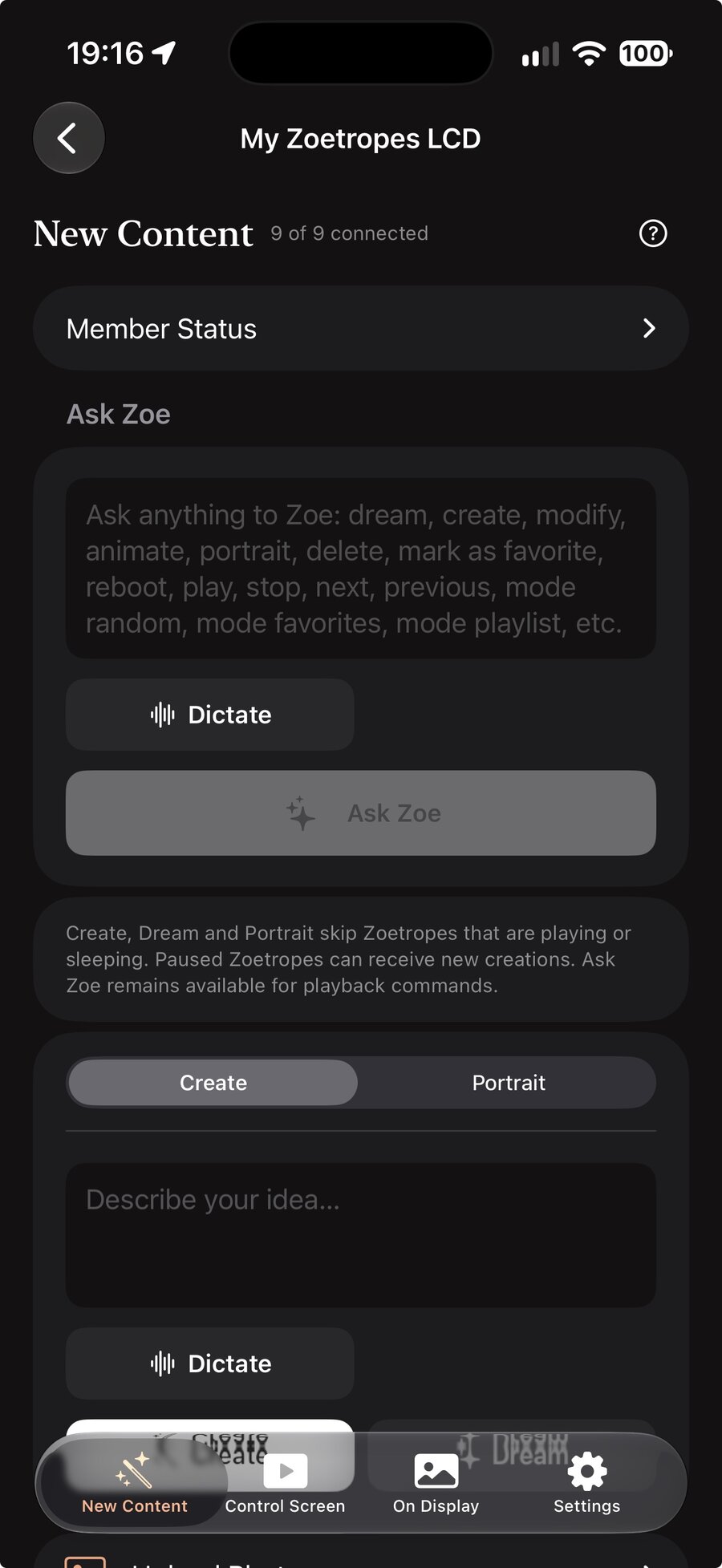 Groupe de Zoetropes sur iPhone — Ask Zoe pour tout le groupe